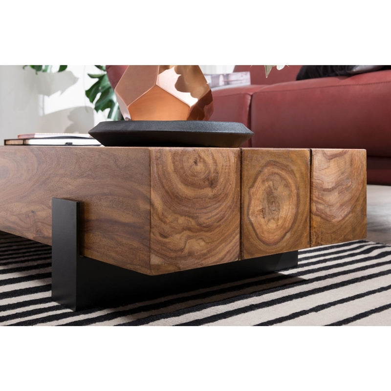 Coffee table made of solid sheesham wood and Metal