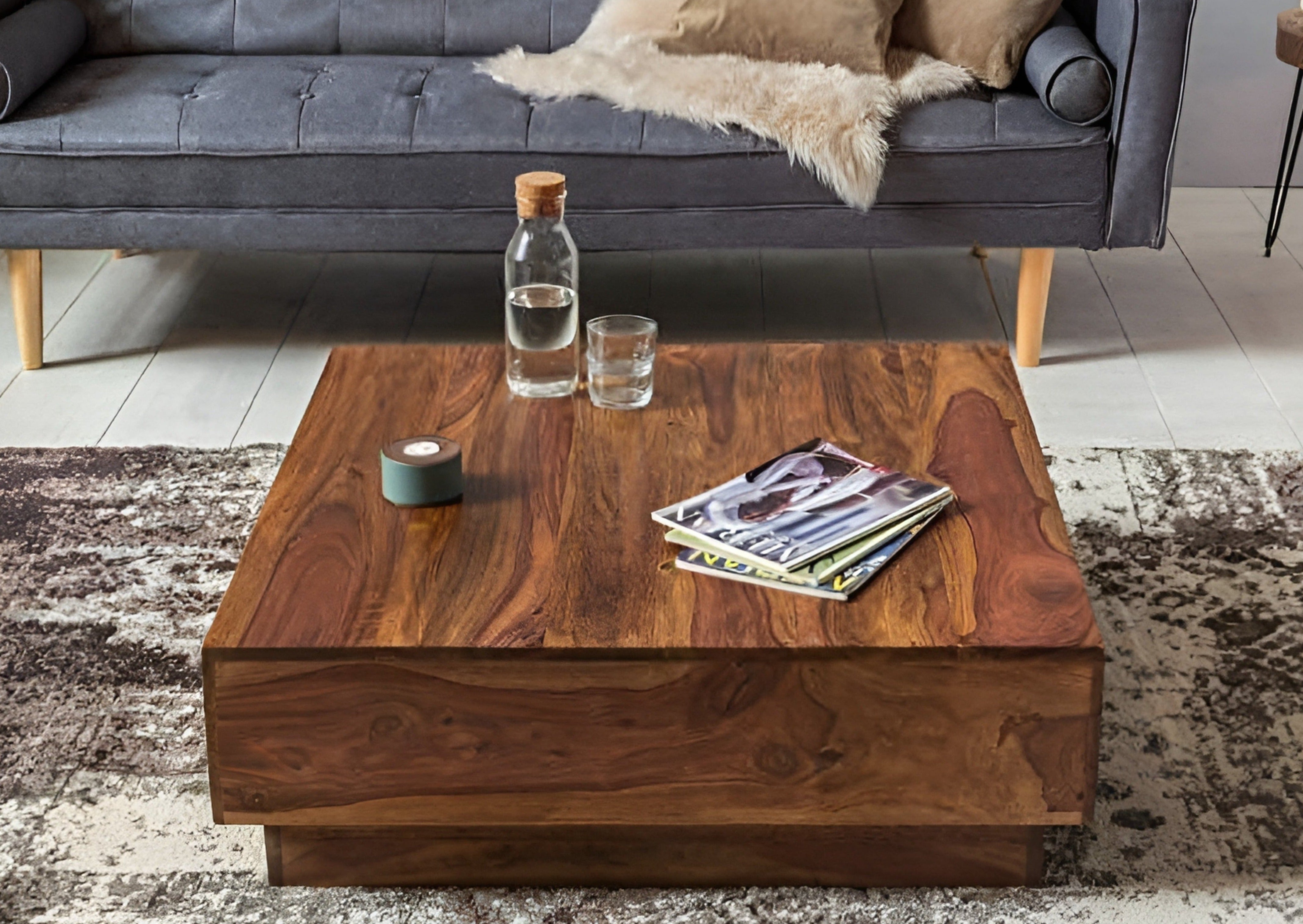 Coffee table made of solid sheesham wood