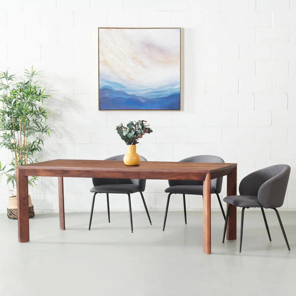 Six-eight-seater dining table made of solid acacia wood