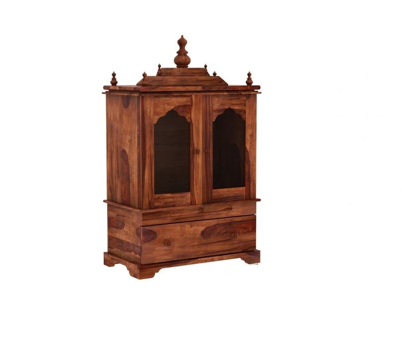 Temple with single drawer made of solid sheesham wood