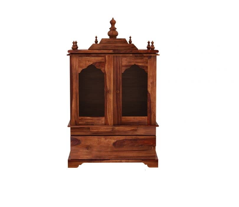 Temple with single drawer made of solid sheesham wood