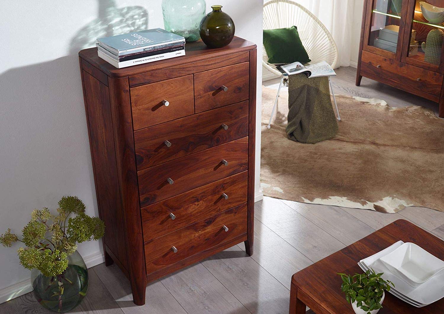 Chest of drawer made of solid sheesham wood