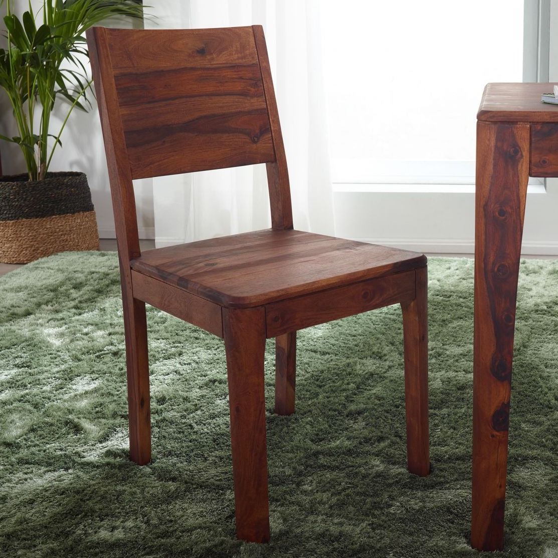 Dining chair (set of two) made of solid sheesham wood