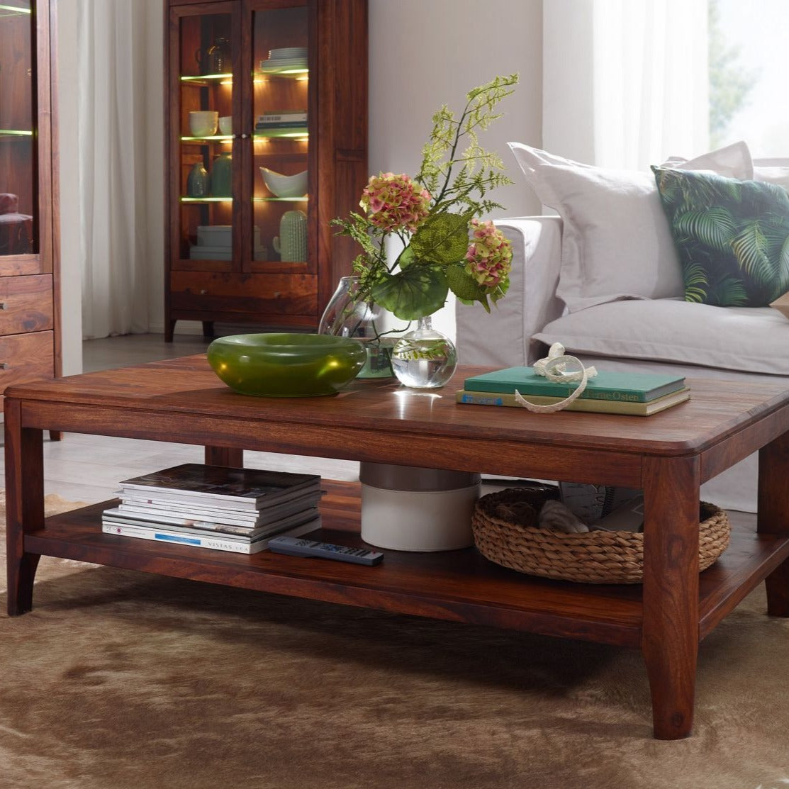 Coffee table made of solid sheesham wood