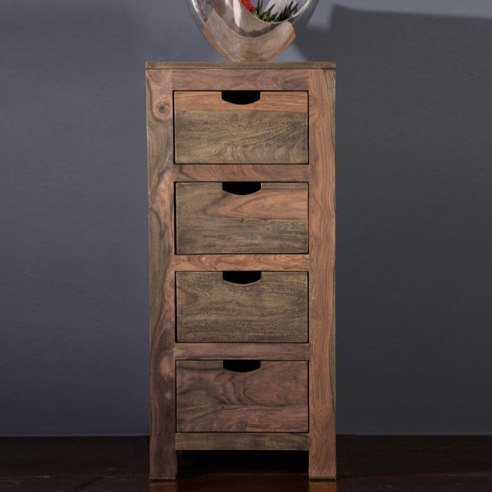 Chest of drawer with four drawers made of solid sheesham wood