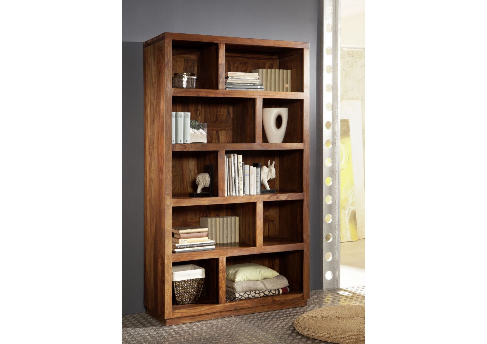 Bookshelf made of solid sheesham wood