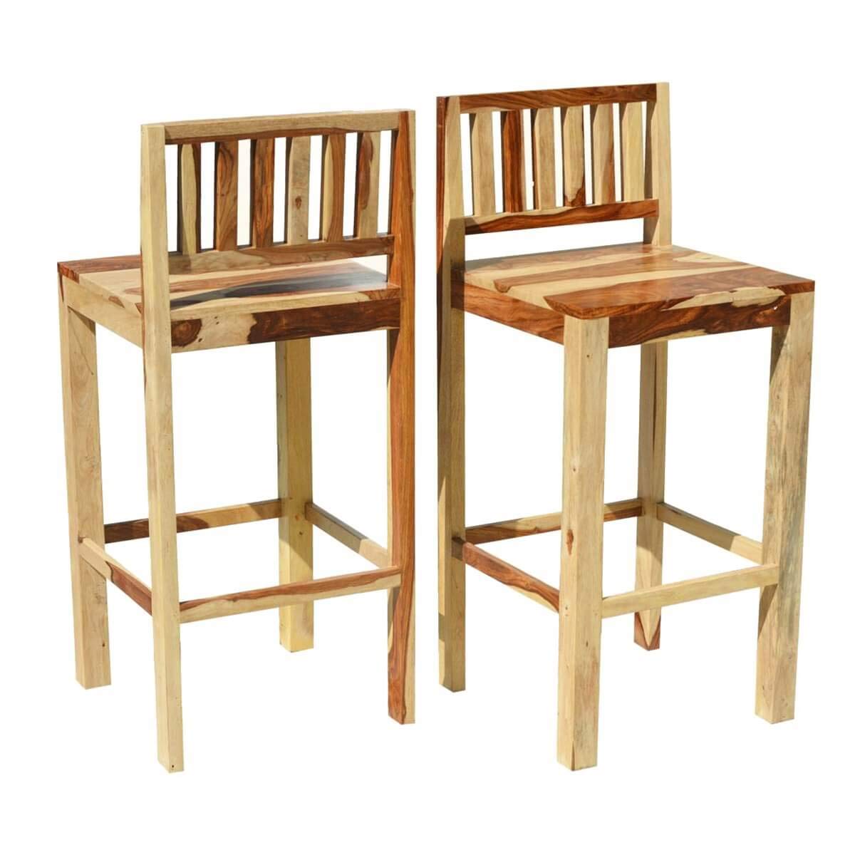 Bar chair (set of two) made of solid sheesham wood