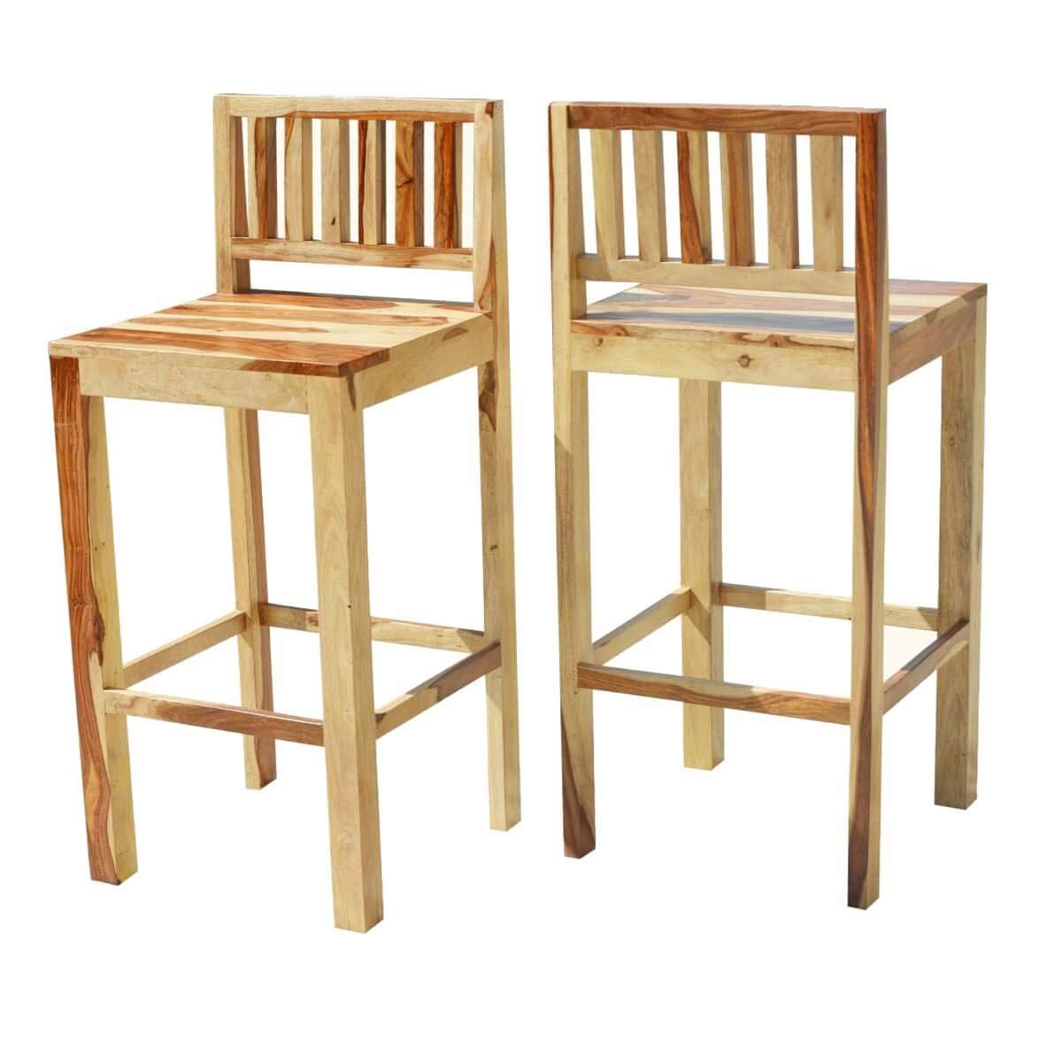 Bar chair (set of two) made of solid sheesham wood