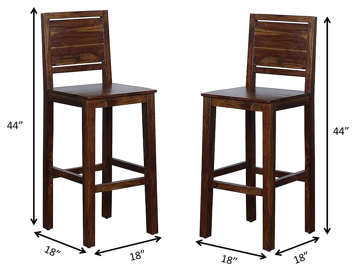 Bar chair (set of two) made of solid sheesham wood