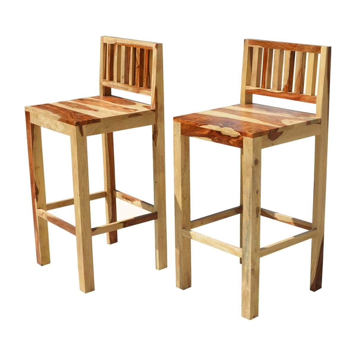 Bar chair (set of two) made of solid sheesham wood