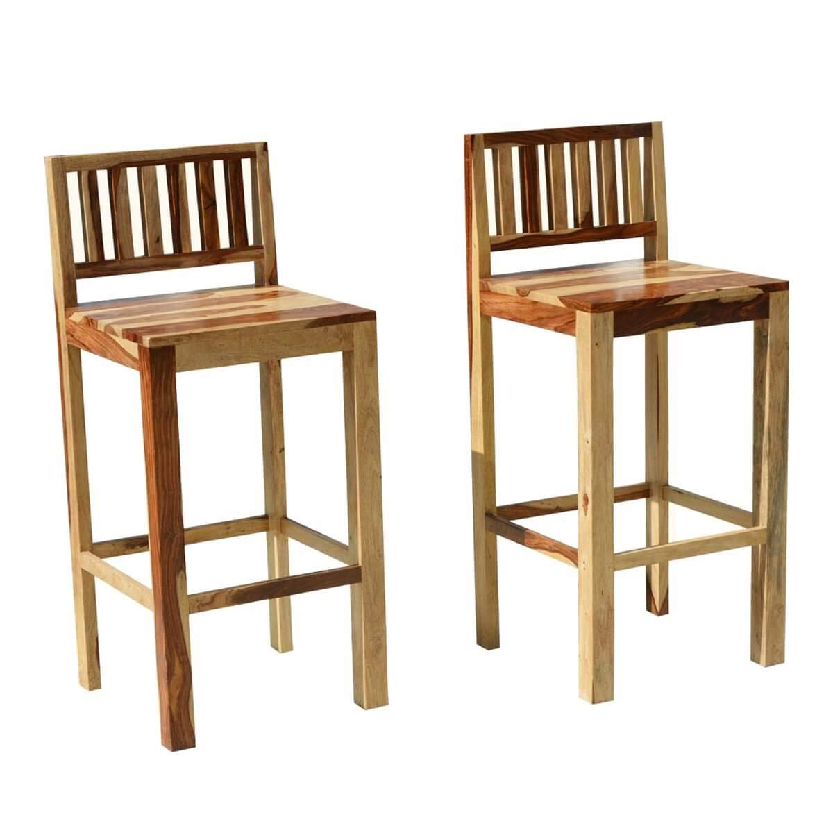 Bar chair (set of two) made of solid sheesham wood