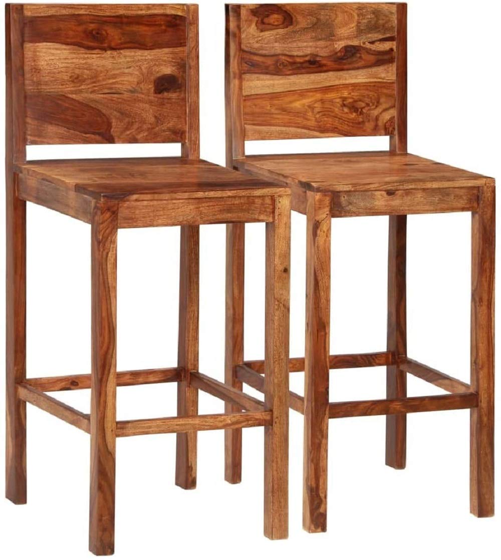 Bar chair set of two made of solid sheesham wood G Fine Furniture