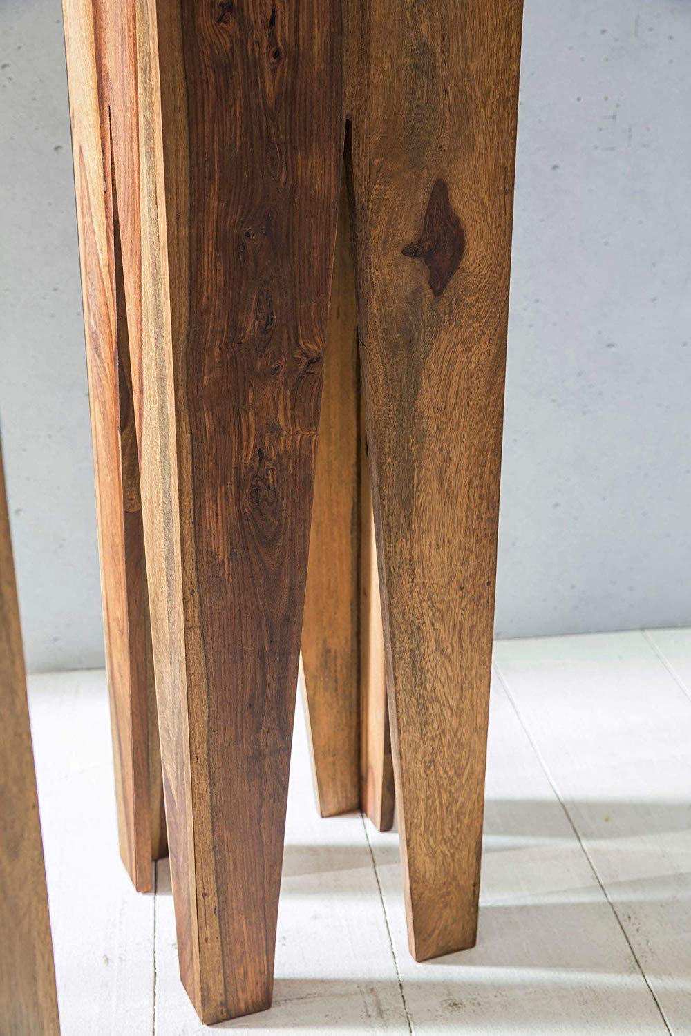 Nesting table (set of three) made of solid sheesham wood