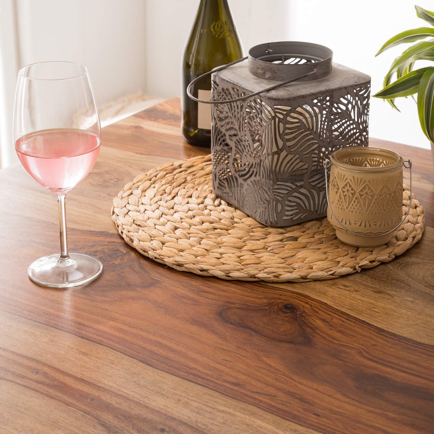 Bar table set with two chairs made of solid sheesham wood