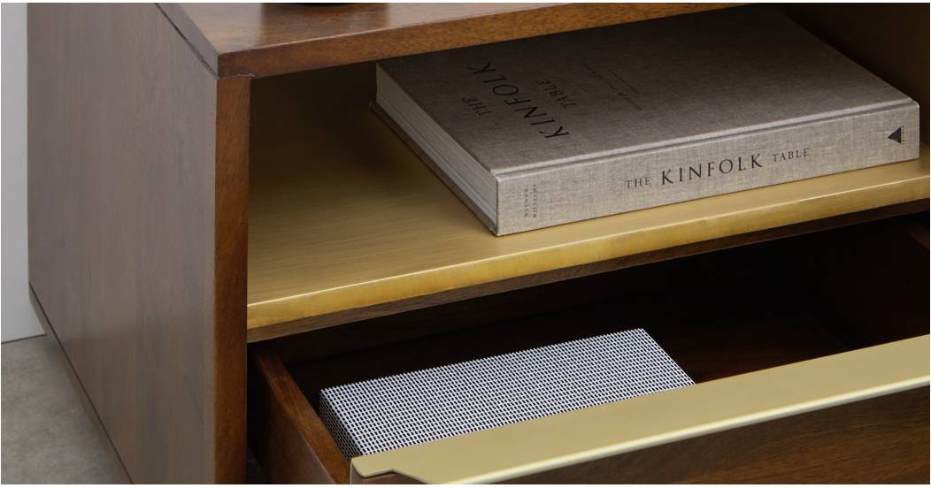 Bedside with one drawer made of solid mango wood