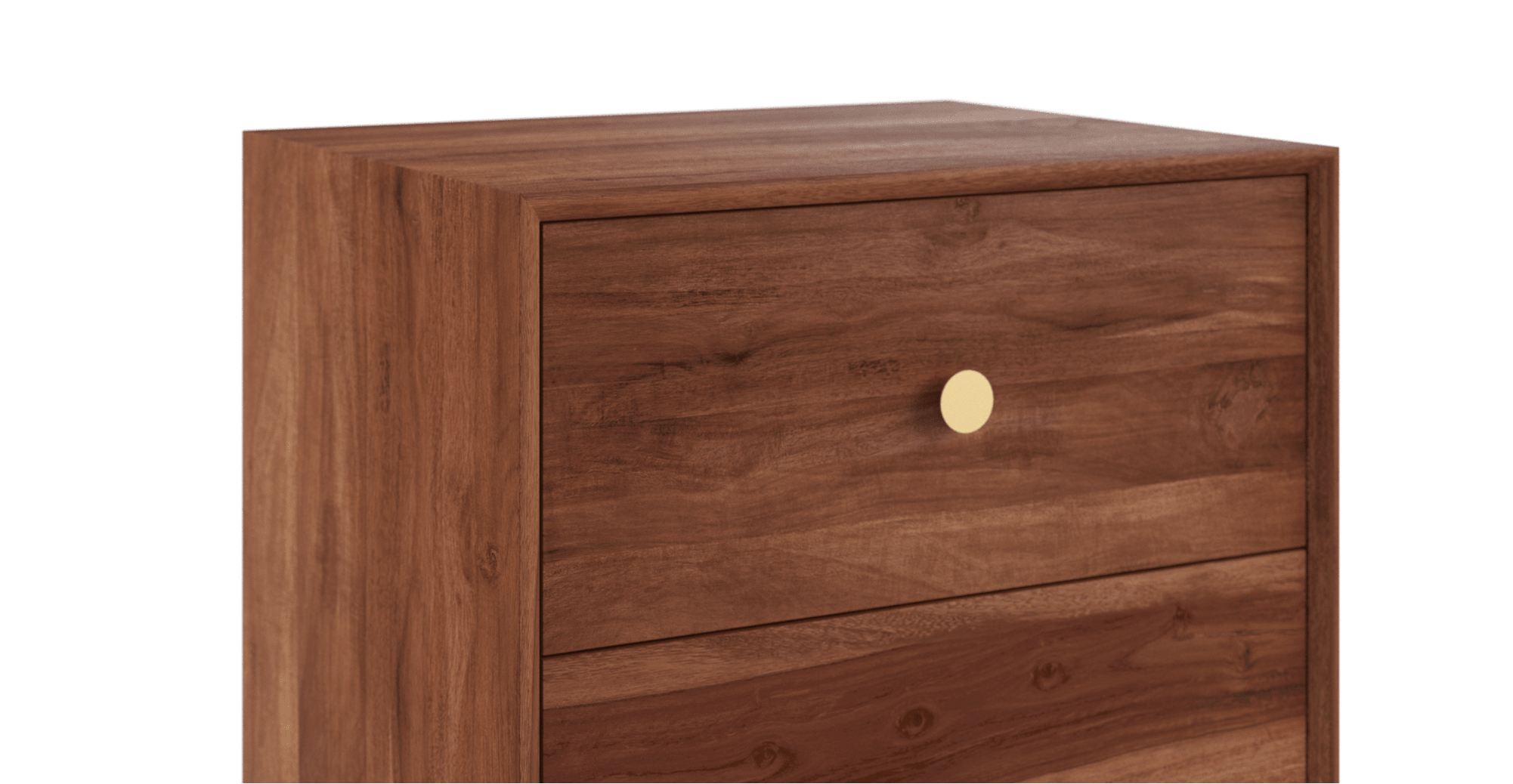 Bedside table with two drawers made of solid acacia wood