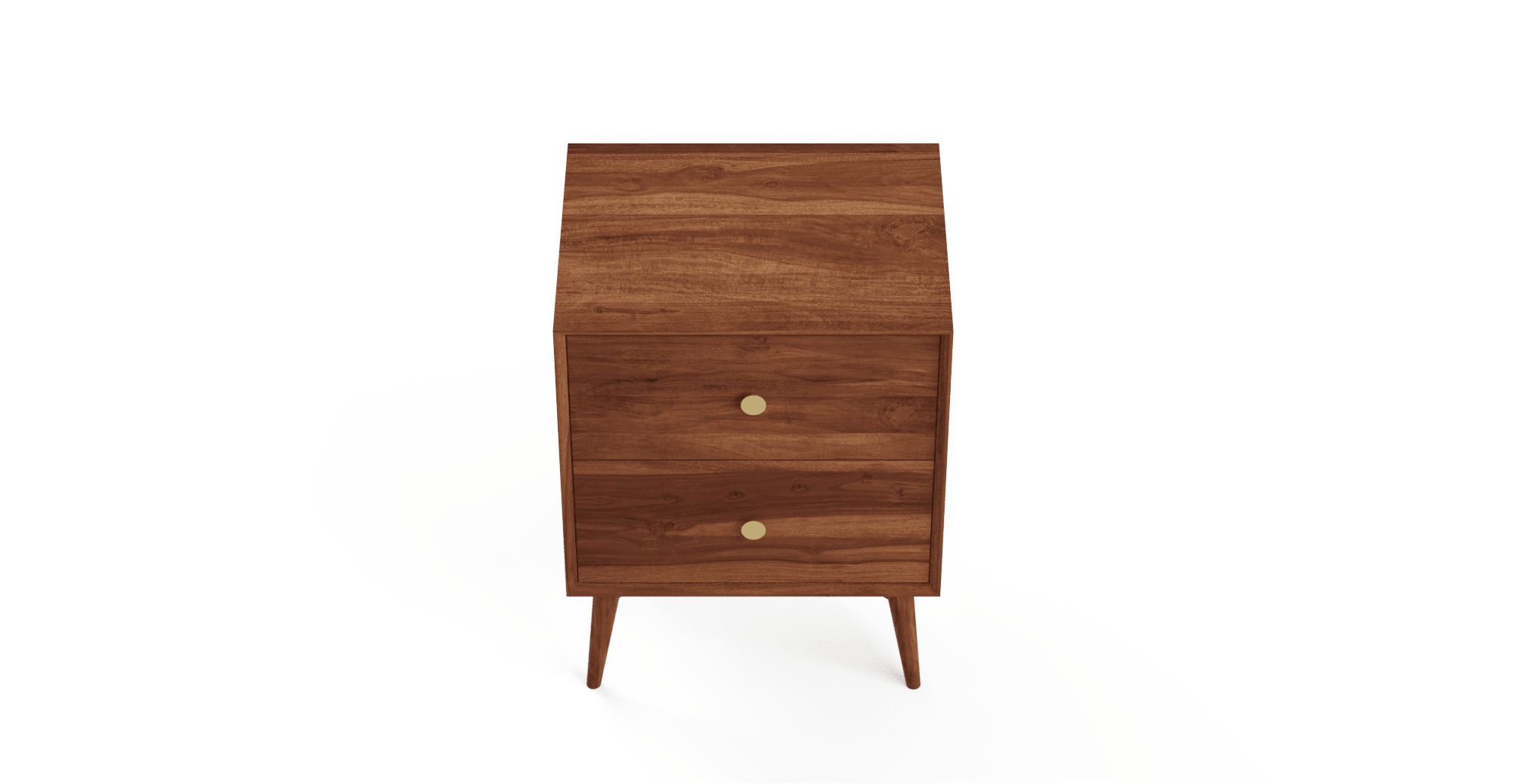 Bedside table with two drawers made of solid acacia wood